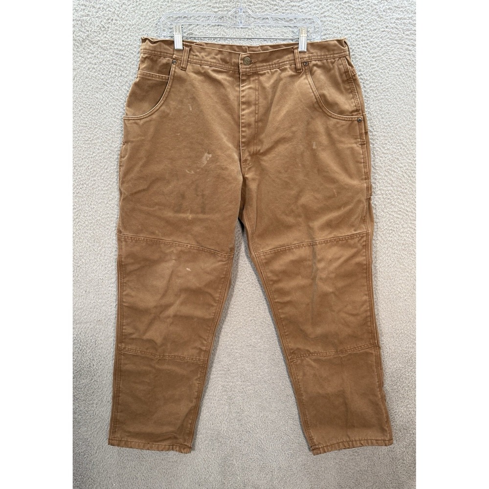 Lakin McKey‎ Pants Mens 38x30 Brown Canvas Flannel Lined Double Knee Workwear *